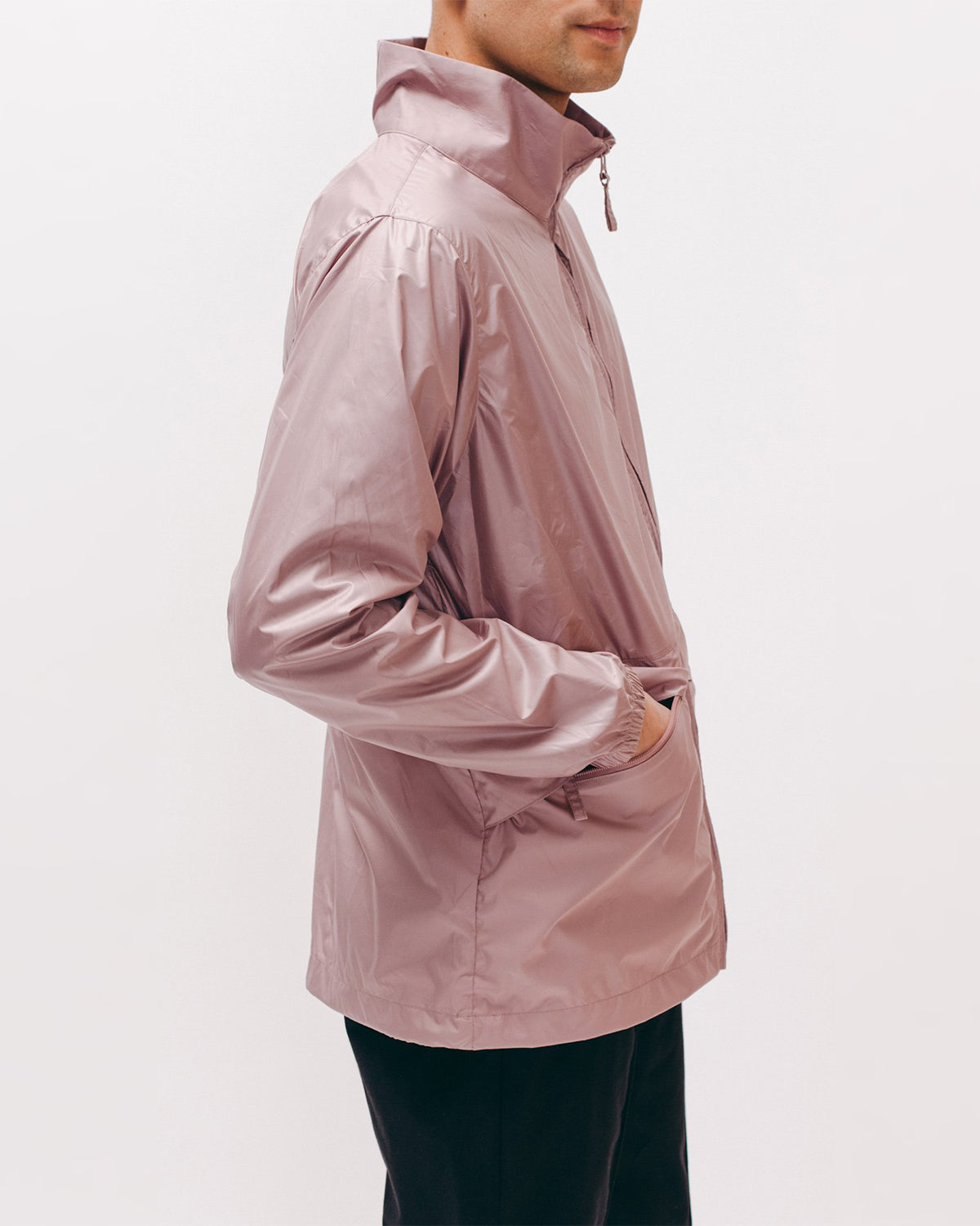 Nylon Warm Up Jacket - Mauve